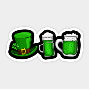 Shamrock Wine Glasses Happy St Patrick's Day Men Women Sticker